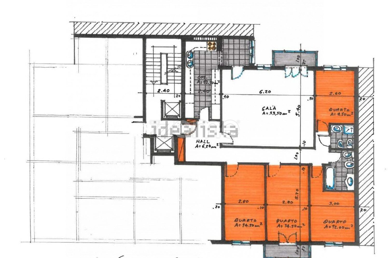 公寓 t4出售在Rua dos Soeiros, 335 - 平面图