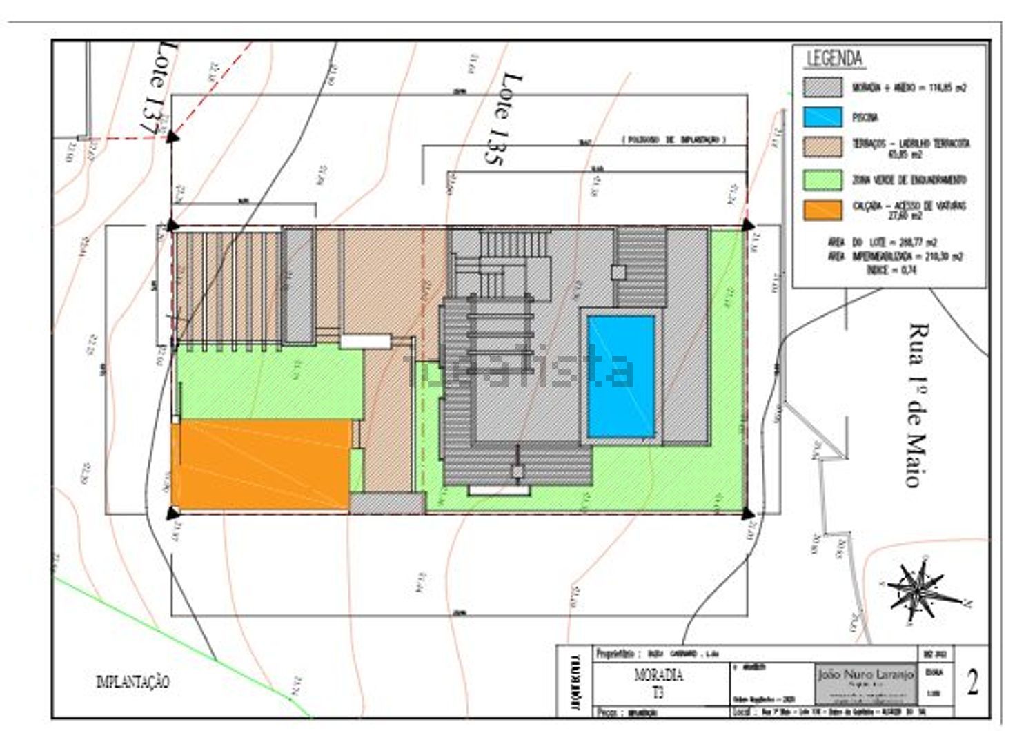 双拼别墅出售在Bairro da Quintinha - 平面图