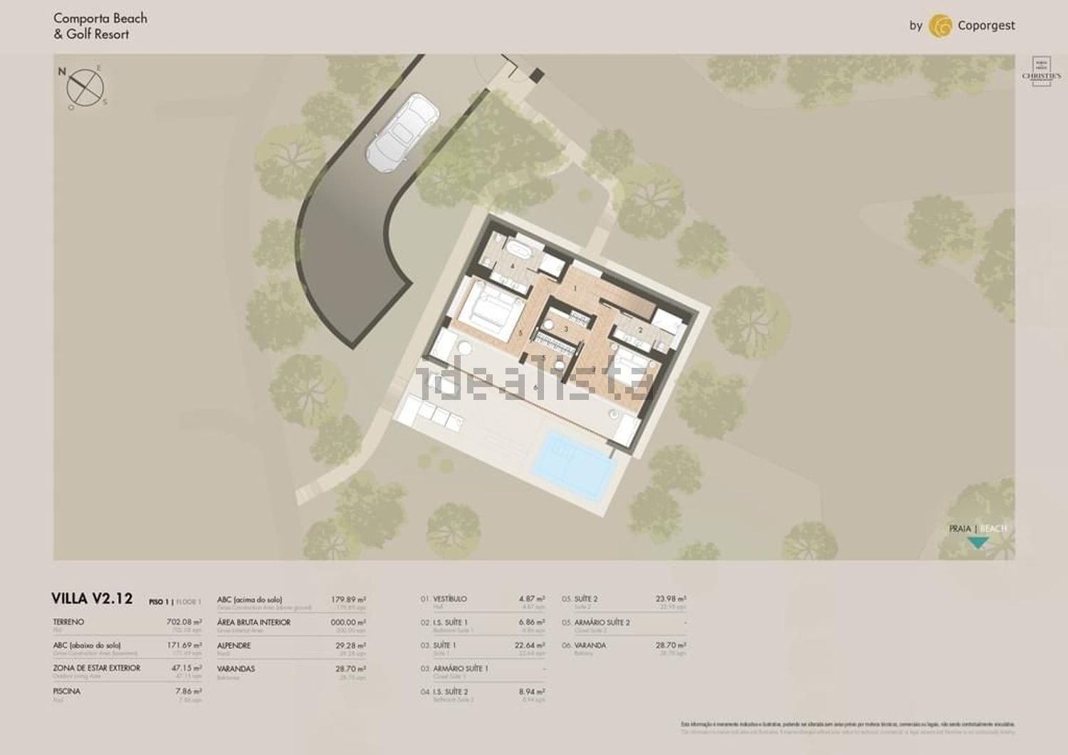 小楼房或别墅出售在Tróia - 平面图
