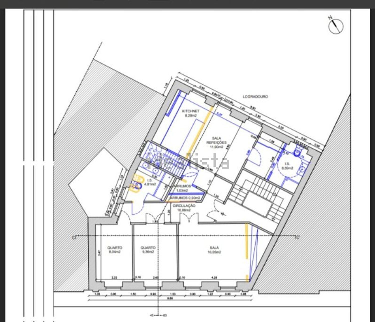 复式公寓出售在Rua das Taipas - 平面图