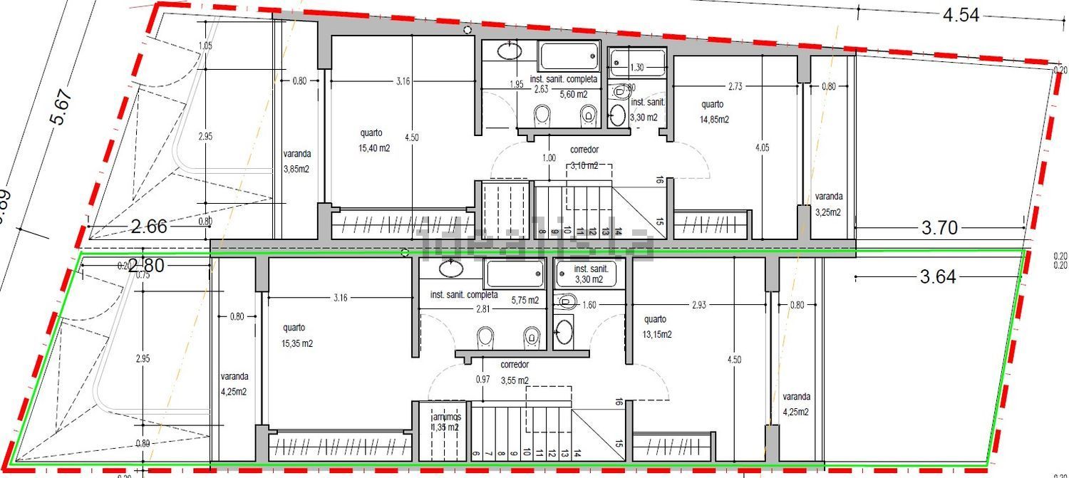 联排别墅出售在Rua da Cancelinha, 12 - 平面图