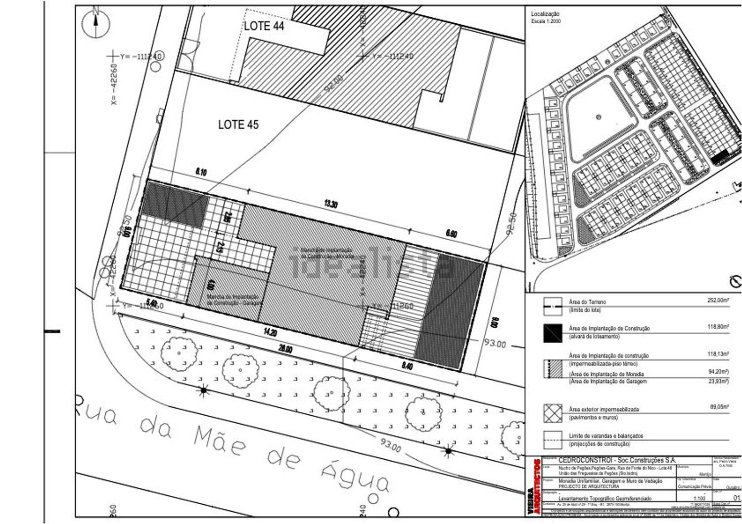 联排别墅出售在Rua Fonte do Nico, 46 Lote 46 - 平面图