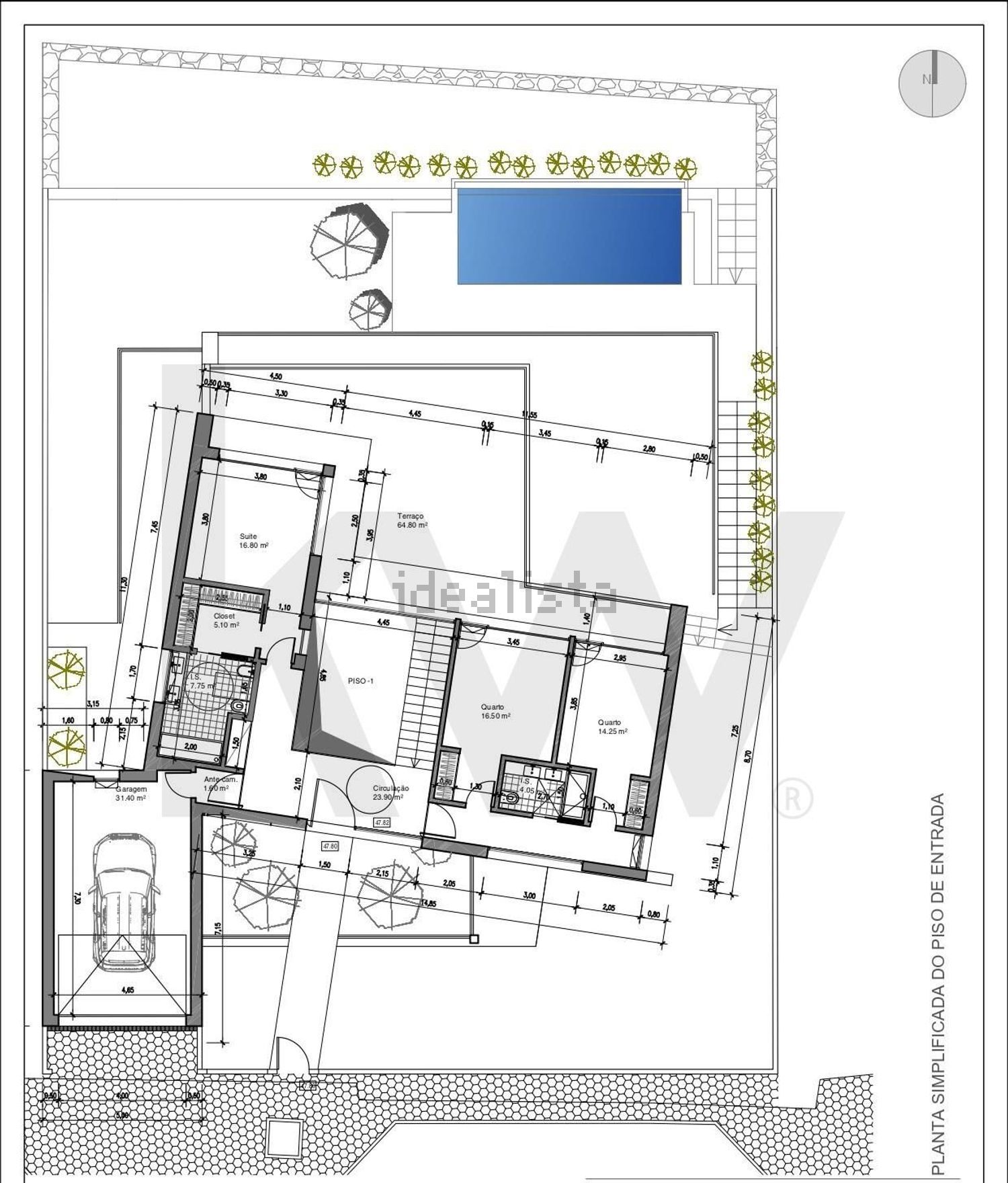 小楼房或独栋别墅出售在Rua das Lombas - 平面图