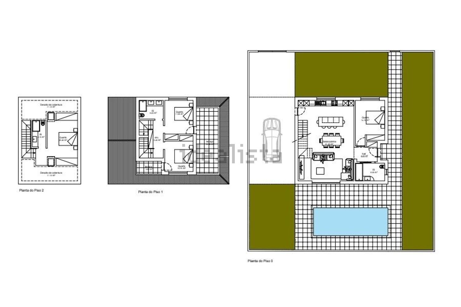 小楼房或独栋别墅出售在Rua Central - 平面图