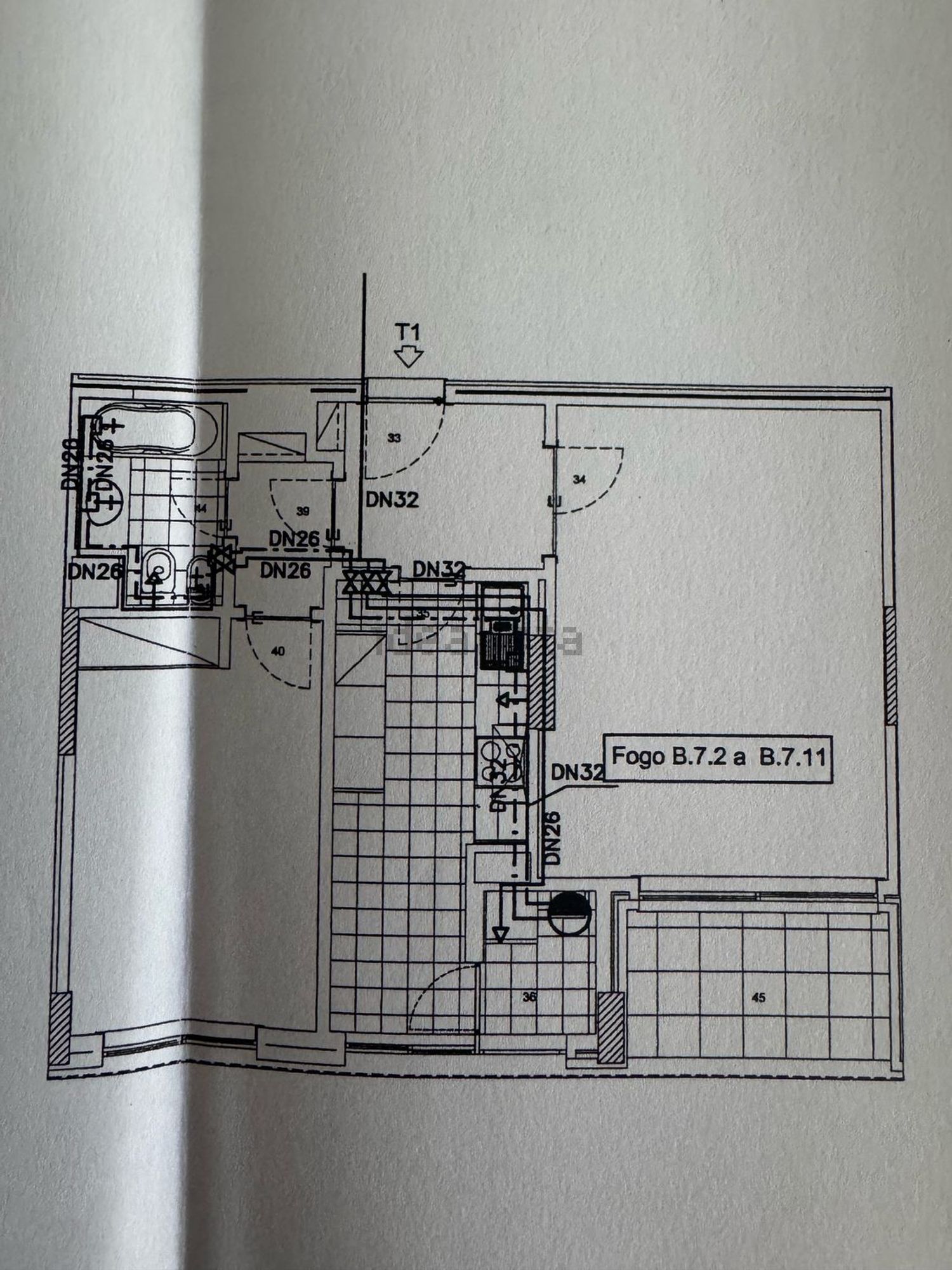 出租公寓 t1在Avenida Sérgio Vieira de Mello, 2 - 平面图
