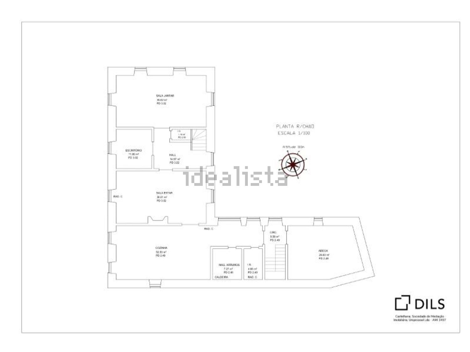 小楼房或独栋别墅出售在Rua Norte - 平面图