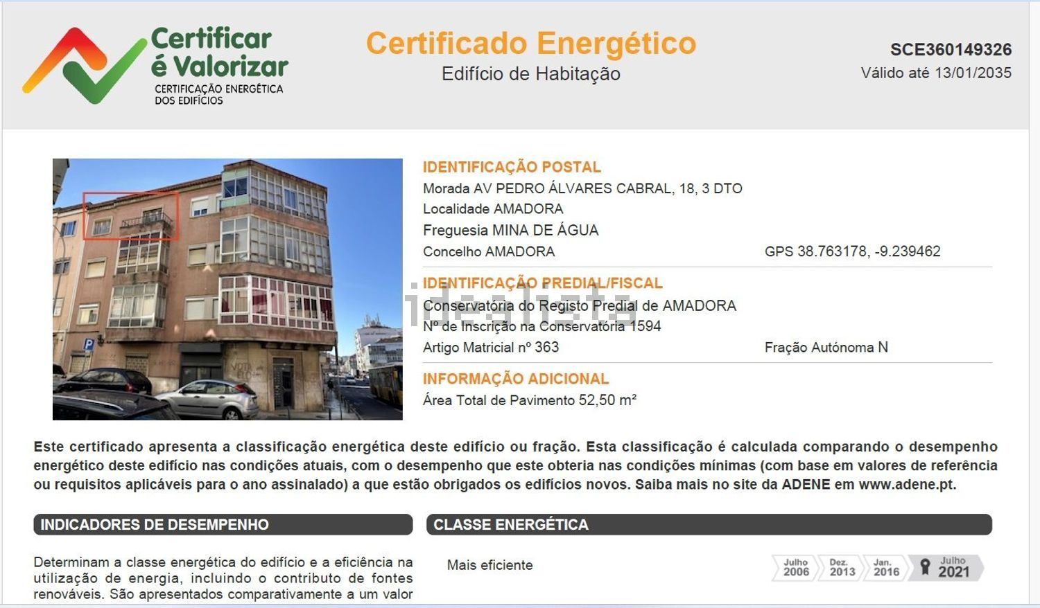 公寓 t2出售在Avenida Marquês de Pombal, 59 - 能源认证