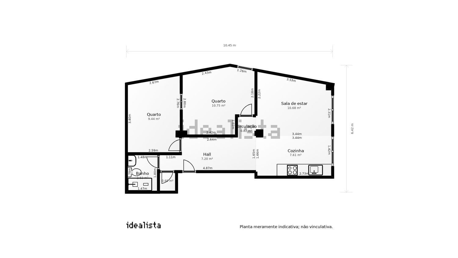 公寓 t2出售在Póvoa de Santo Adrião e Olival Basto - 平面图