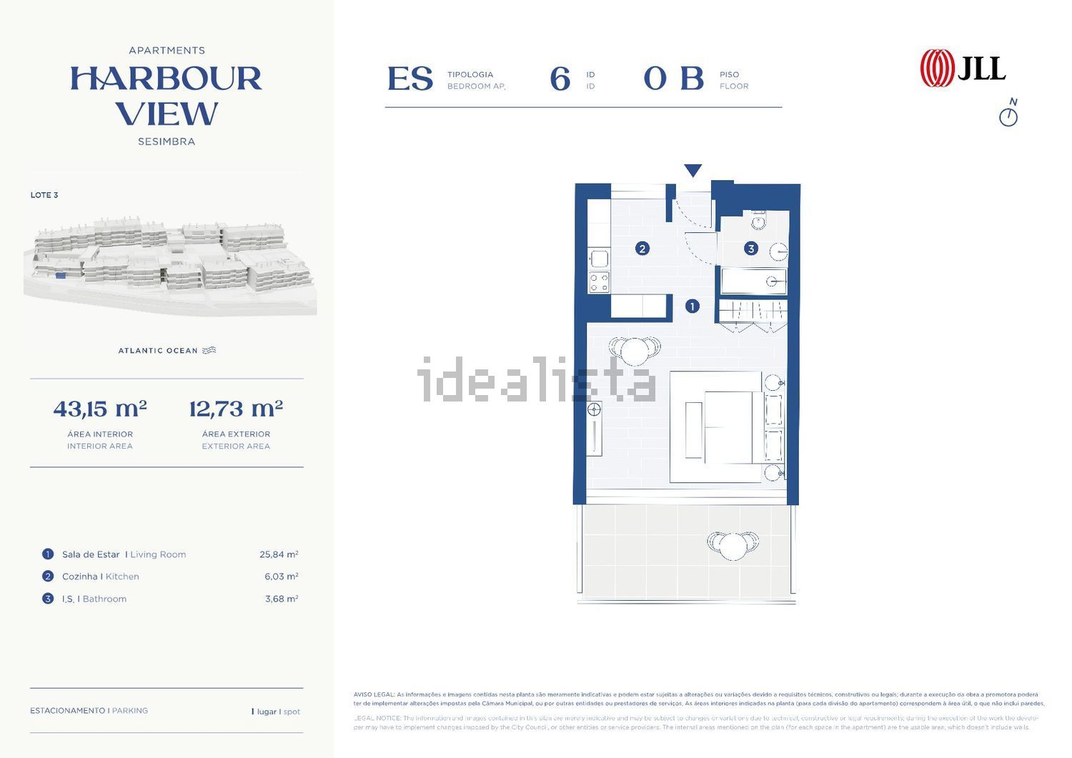 T0（单人公寓）出售在Zambujal - Aiana - 平面图