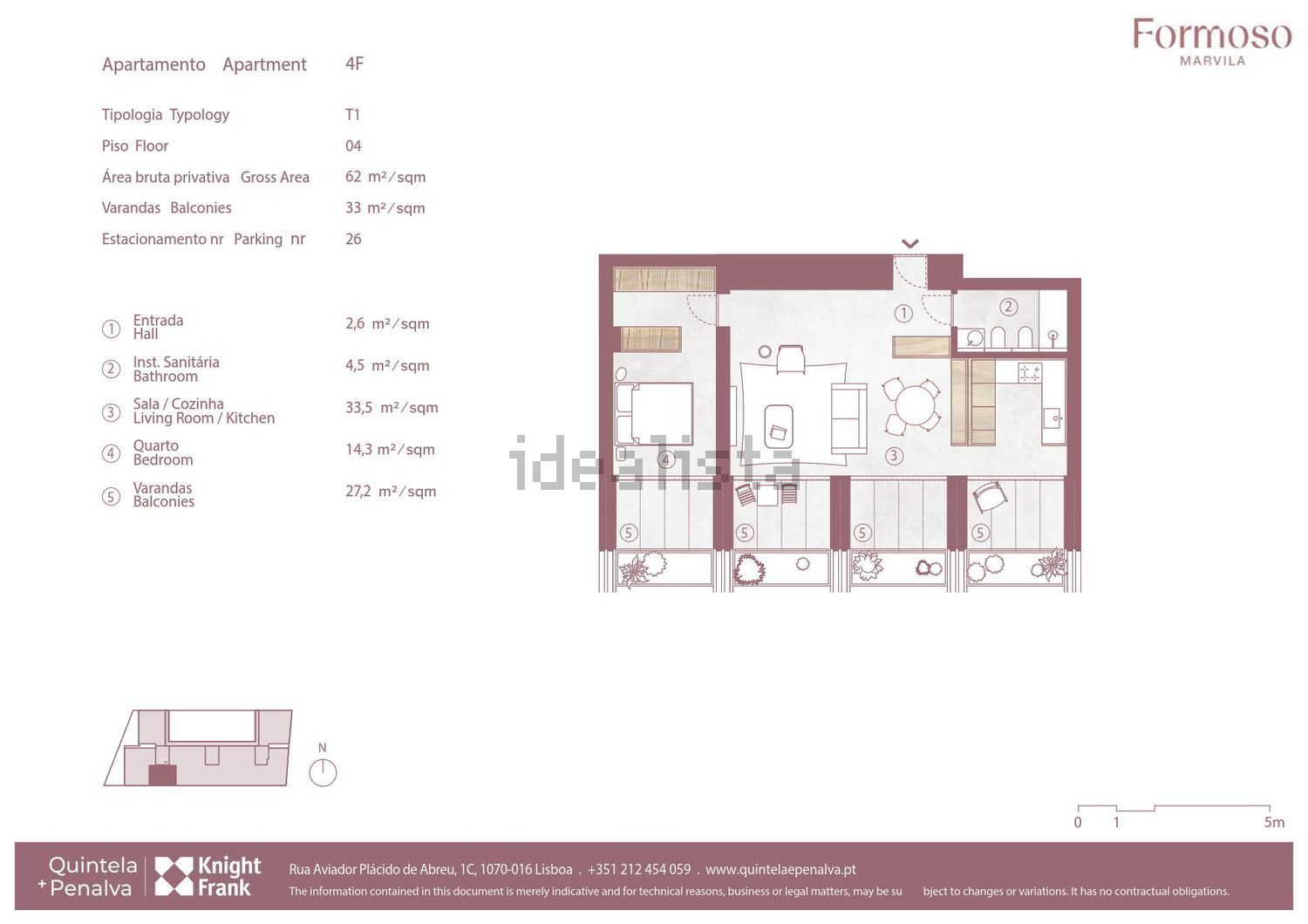 公寓 t1出售在Marvila - 平面图