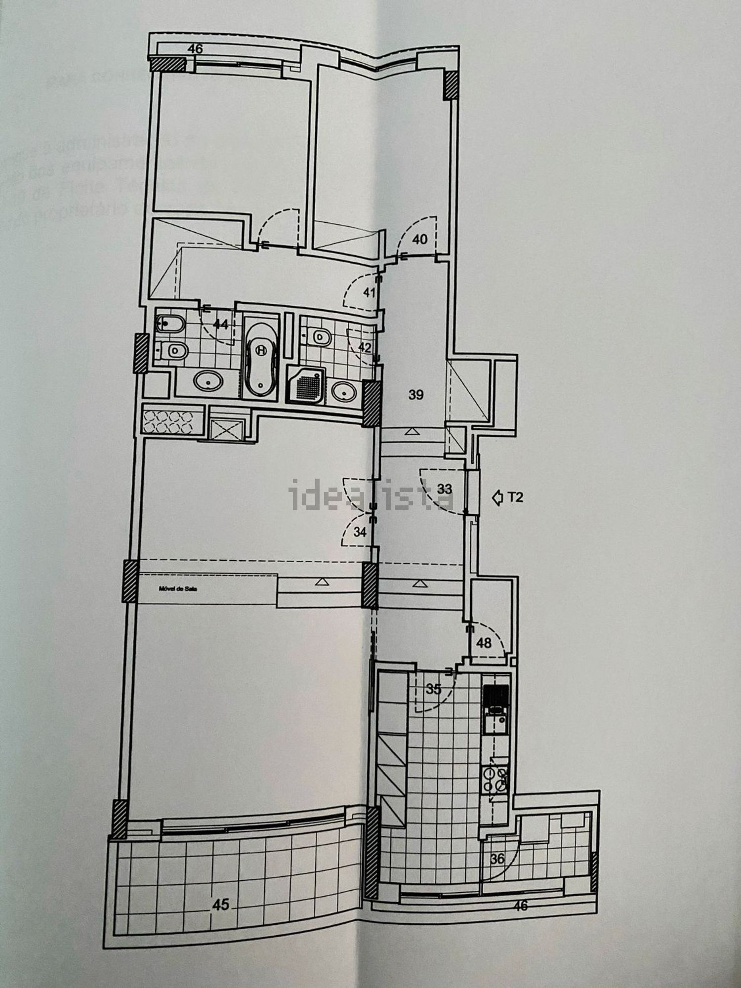 出租公寓 t2在Rua Melo Antunes, 4 - 平面图