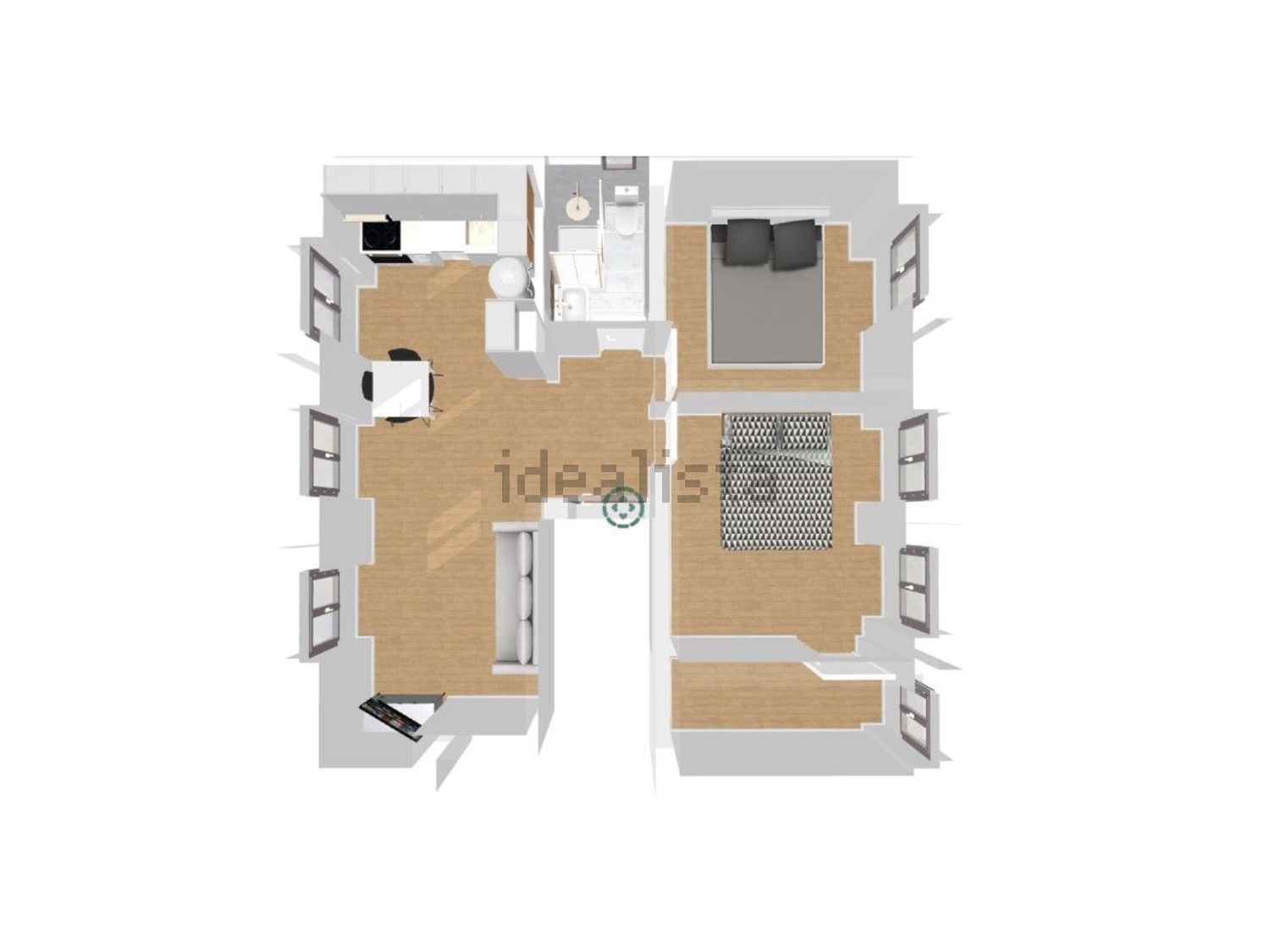出租公寓 t2在Rua Soto Maior - 平面图