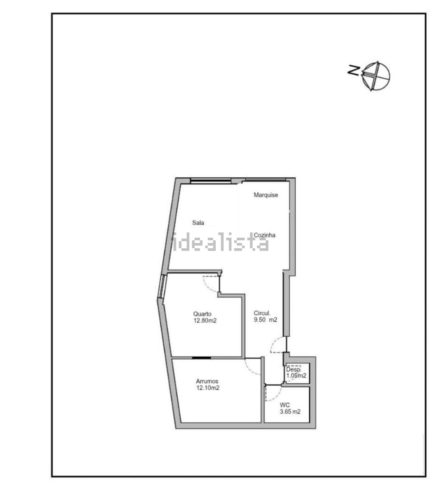 公寓 t2出售在Póvoa de Santo Adrião e Olival Basto - 平面图
