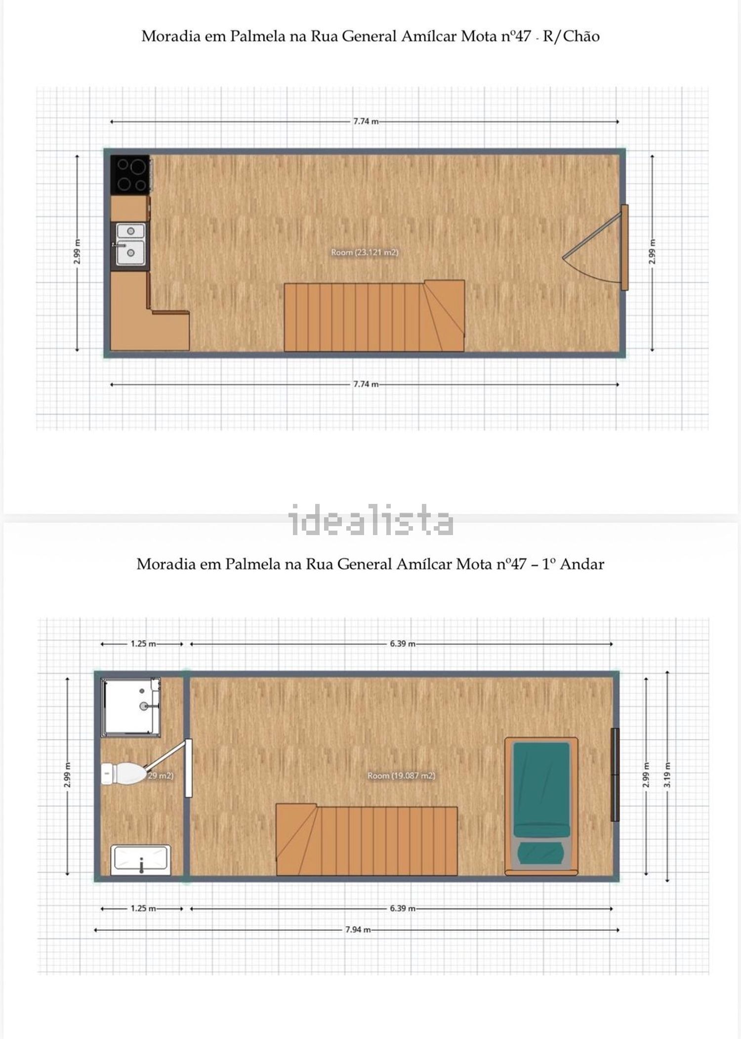 出租小楼房或独栋别墅在Rua General Amilcar Mota, 47 - 平面图