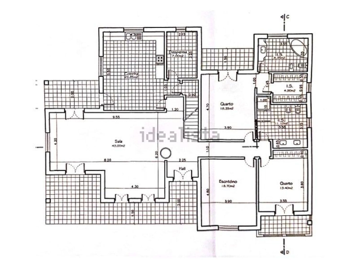 小楼房或独栋别墅出售在Encarnação - 平面图