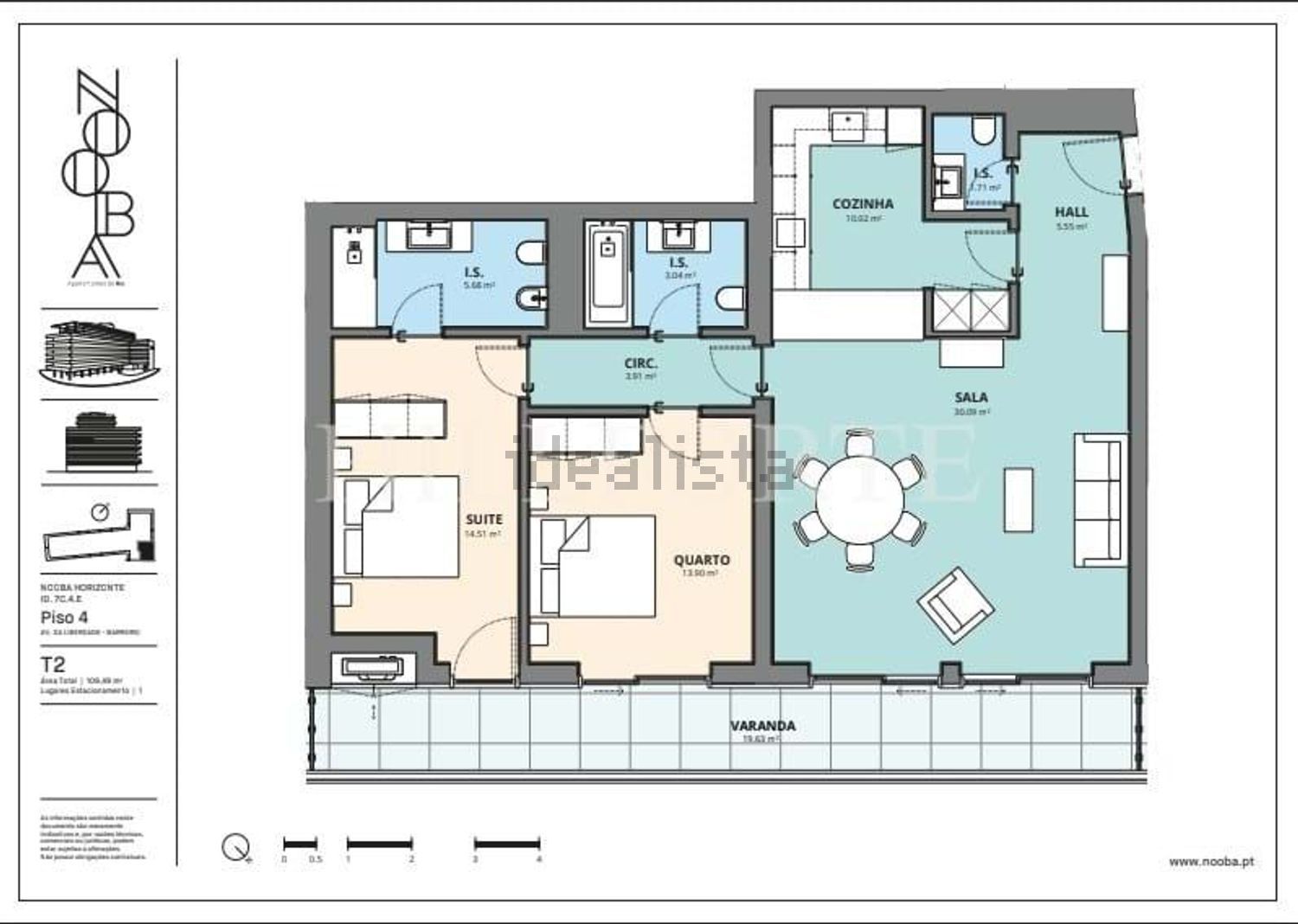 出租公寓 t2在Rua Bombeiros Voluntários do Barreiro, 31 - 平面图