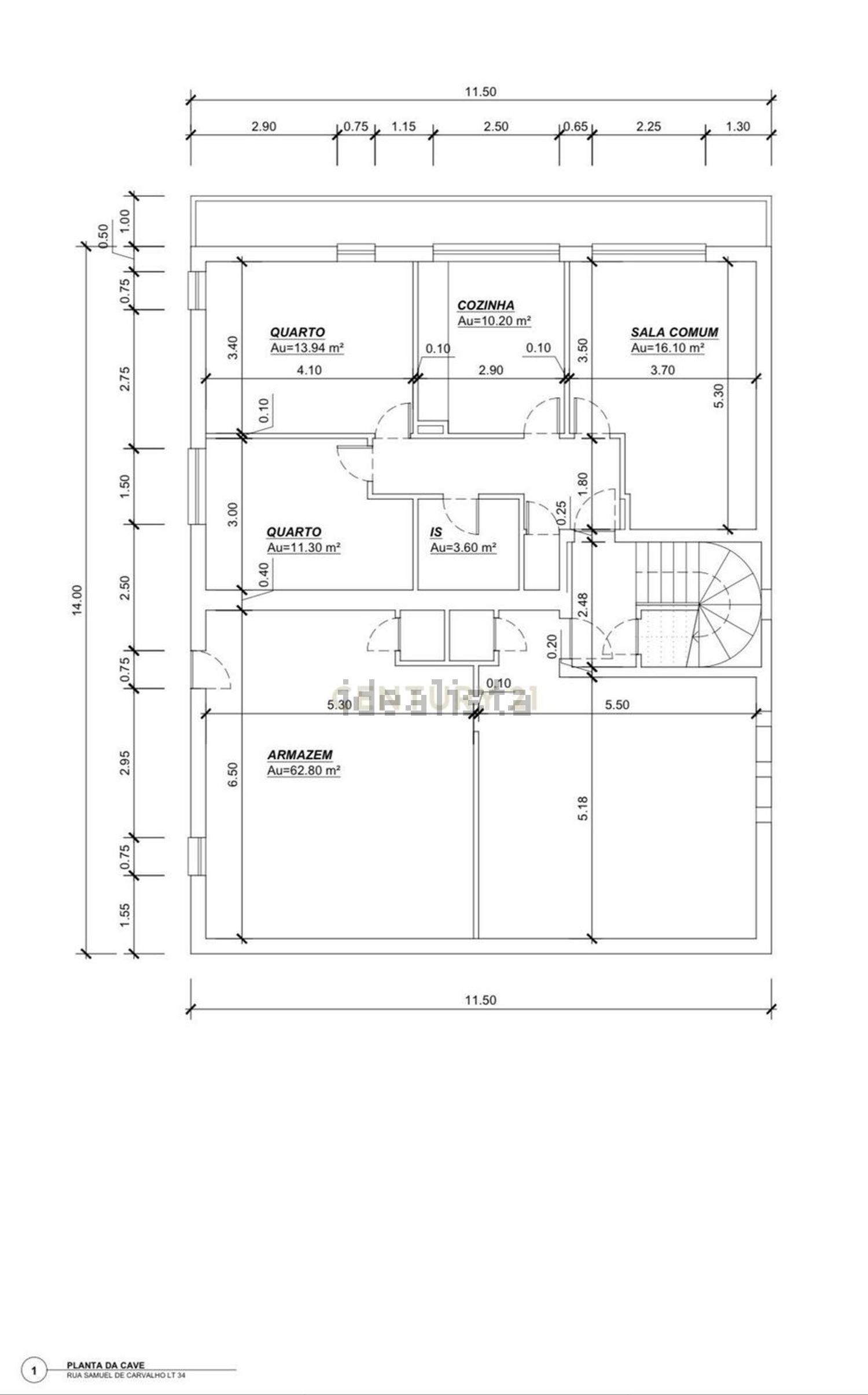 出租公寓 t2在Rua Samuel de Carvalho, 34 - 平面图