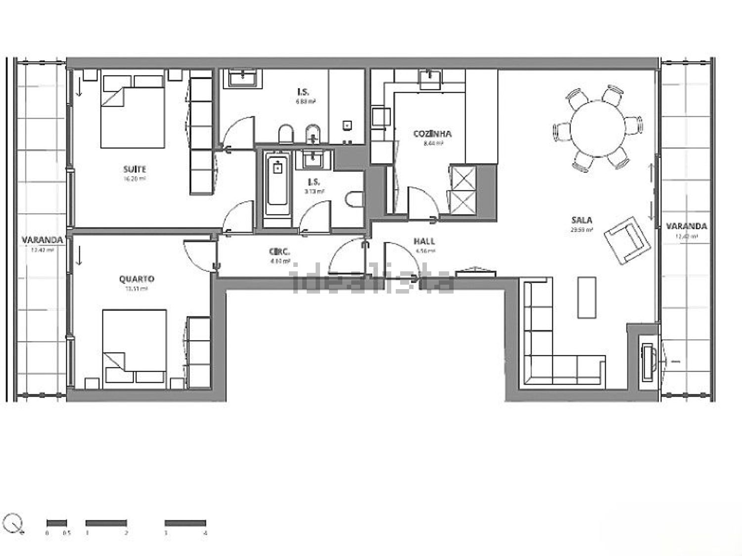 出租公寓 t2在Rua Bombeiros Voluntários do Barreiro, 17 - 平面图