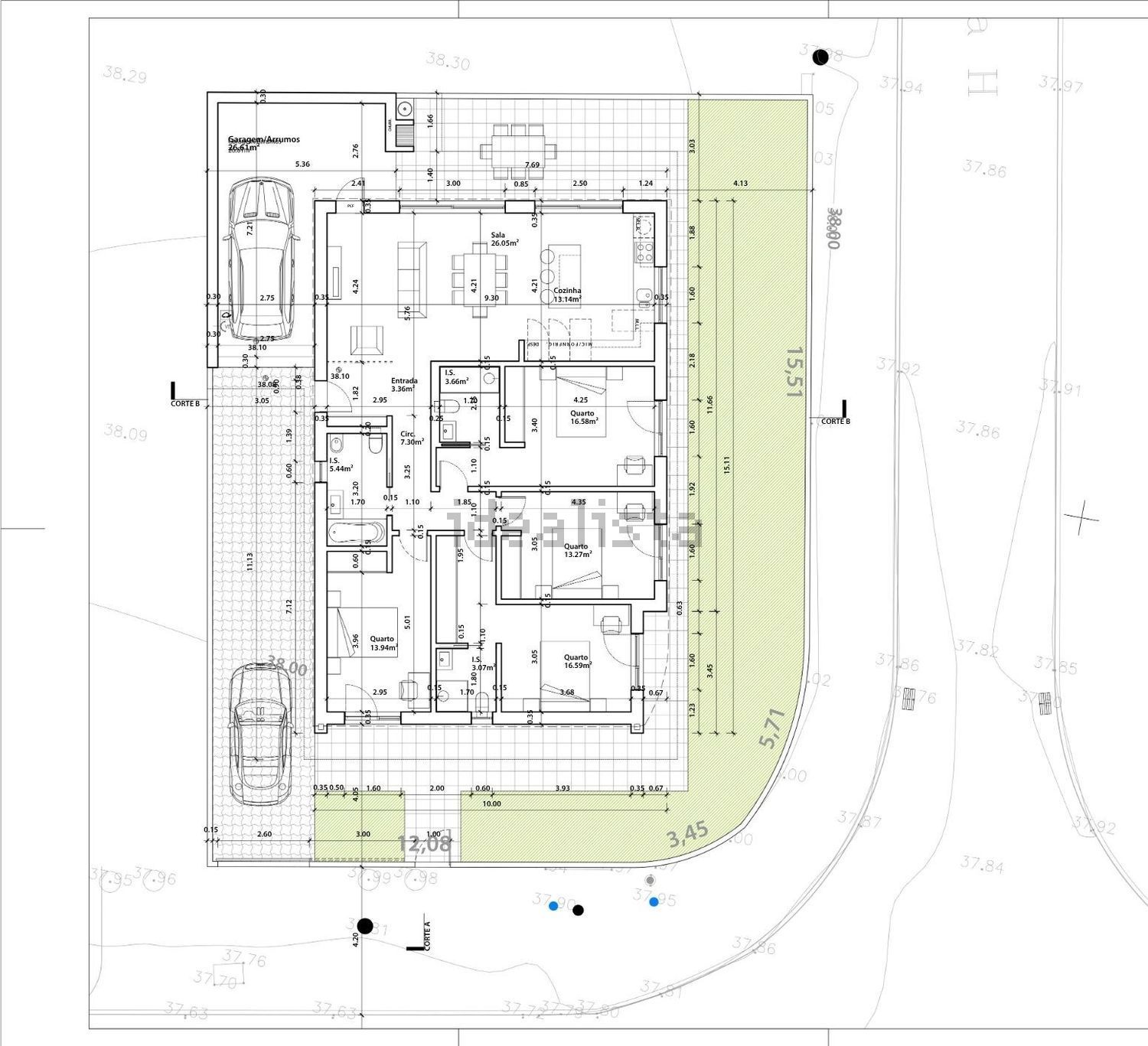 小楼房或独栋别墅出售在Quinta da Marquesa - Vila Amélia - 平面图