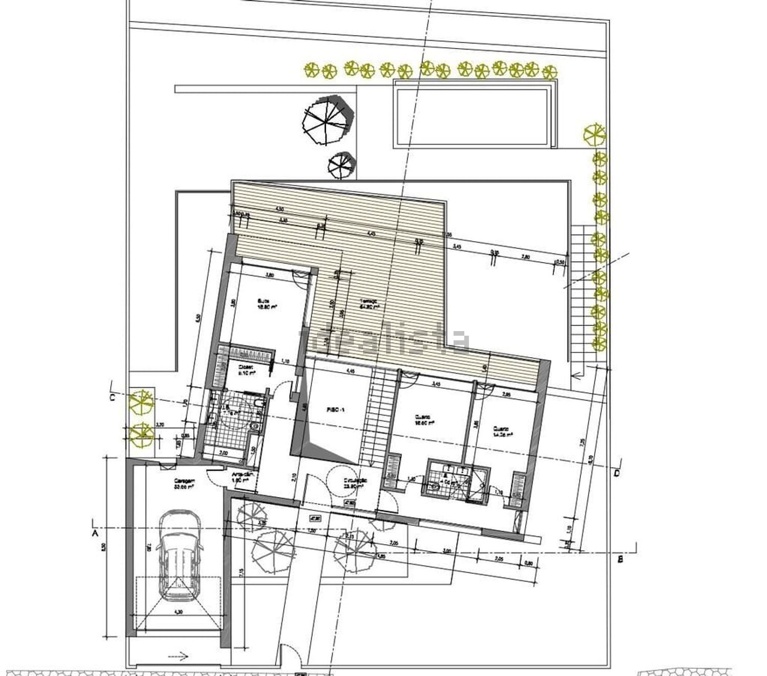 小楼房或独栋别墅出售在Rua das Lombas - 平面图