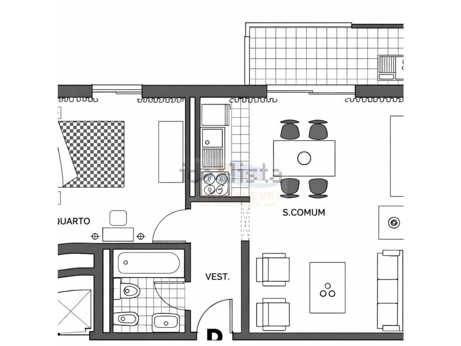 公寓 t1出售在Massamá - 平面图