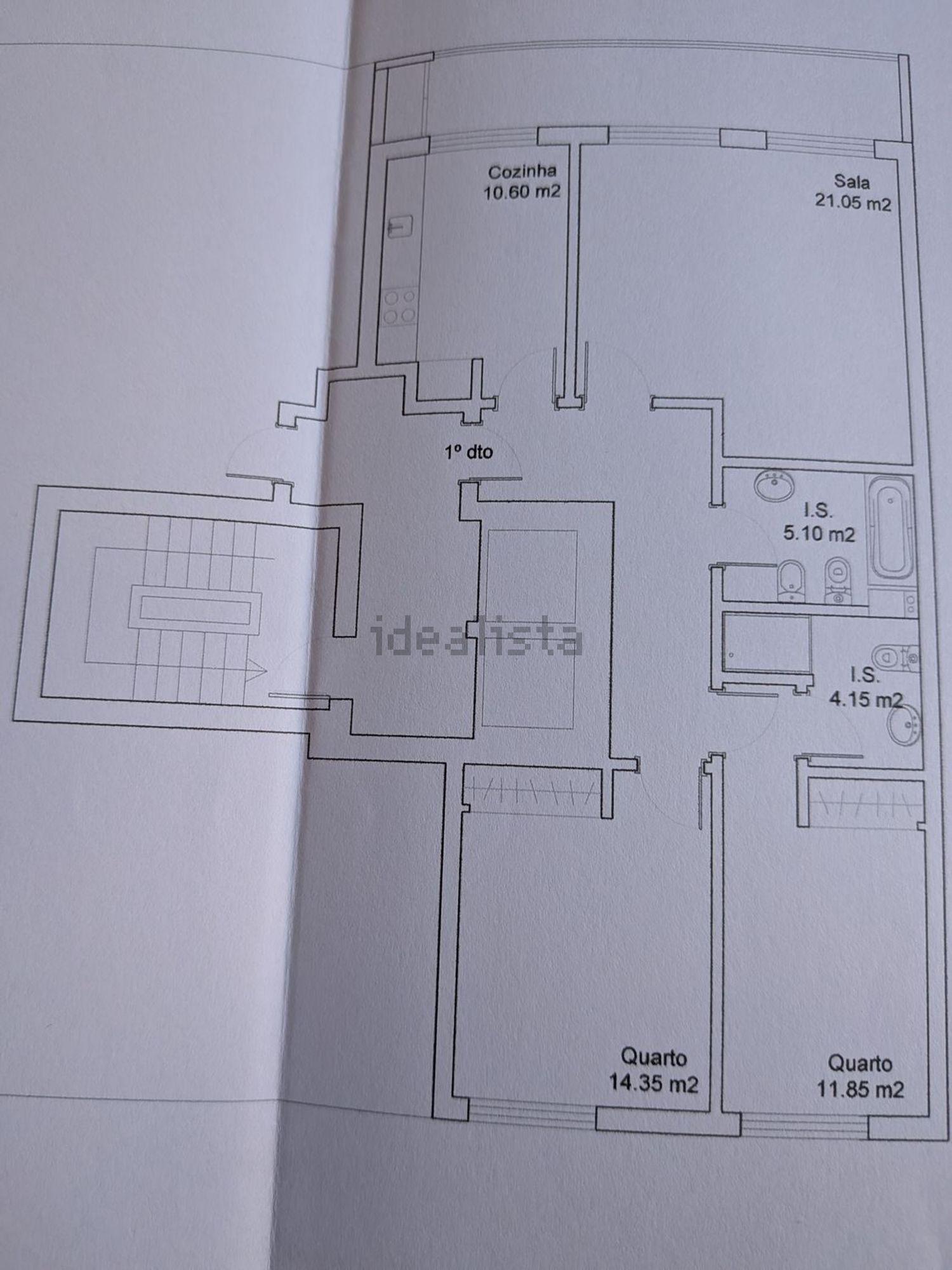 出租公寓 t2在Avenida Dom Afonso Henriques, 28 - 平面图