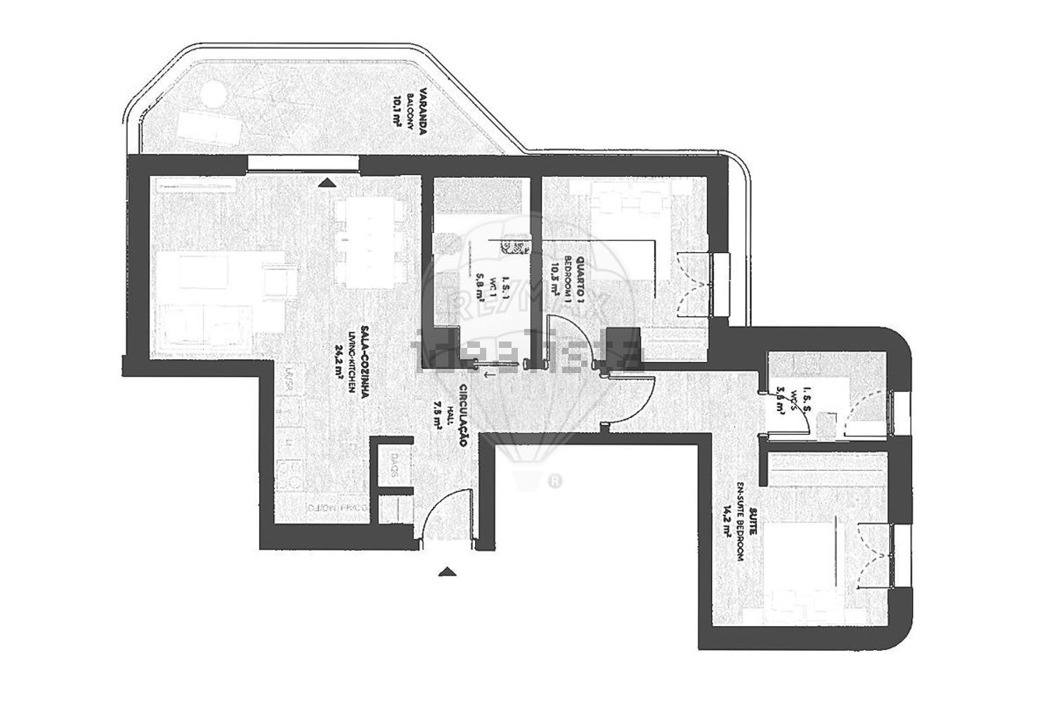 出租公寓 t2在Avenida Fernando Pessoa - 平面图