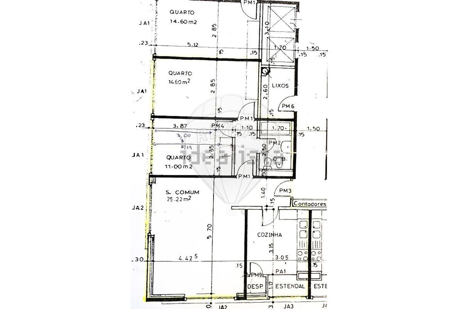 出租公寓 t2在Rua Maria Brown - 平面图