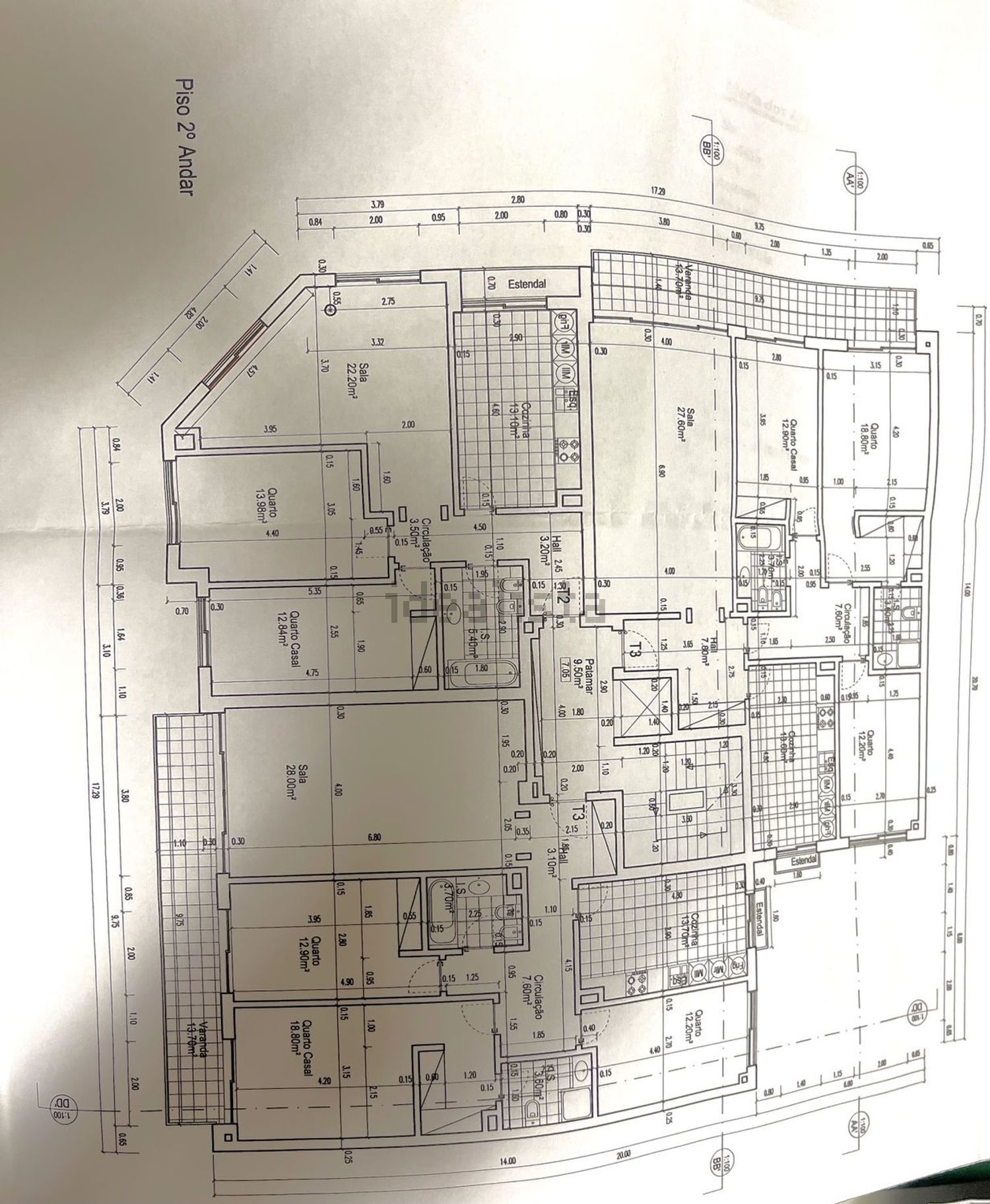 公寓 t3出售在Rua da Mãe de Água - 平面图