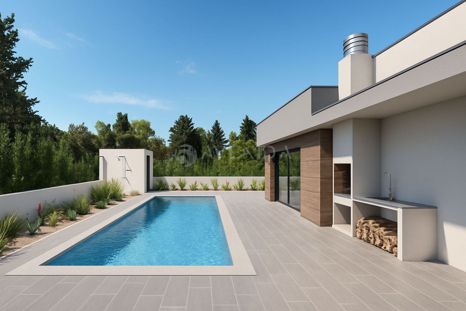 小楼房或独栋别墅出售在Rua Praia de Galapos - 游泳池