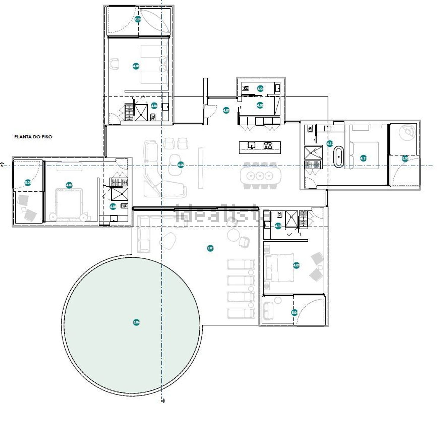 小楼房或独栋别墅出售在Estrada da Boa Vista - 平面图