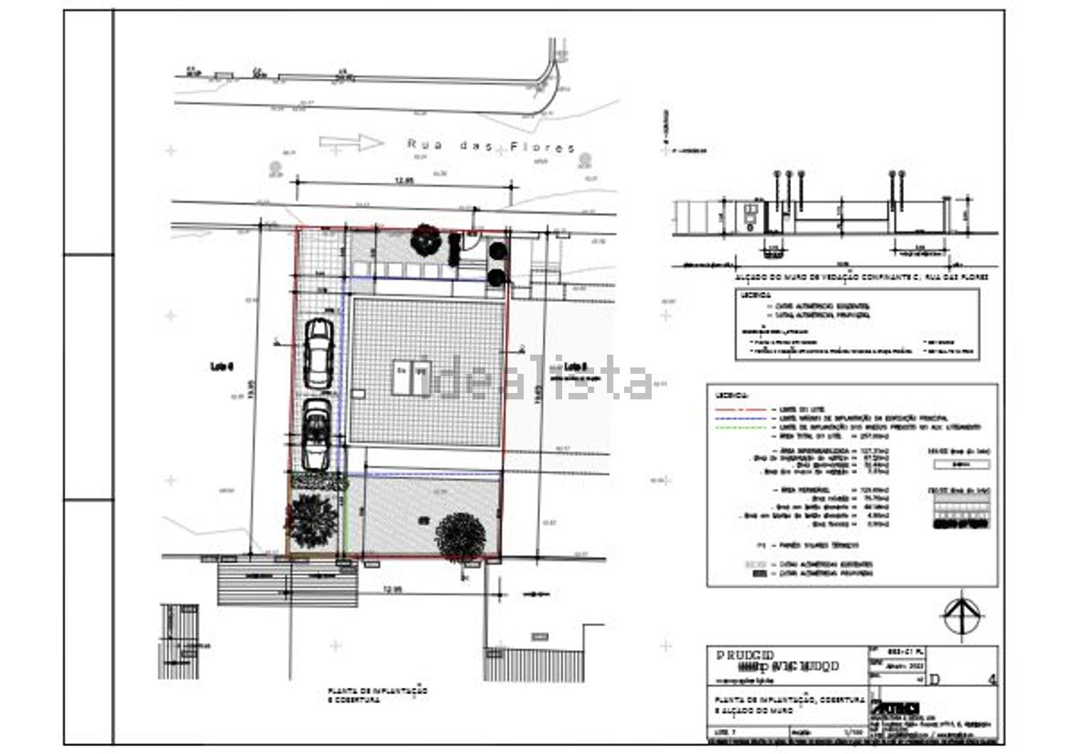 双拼别墅出售在Rua das Flores - 平面图