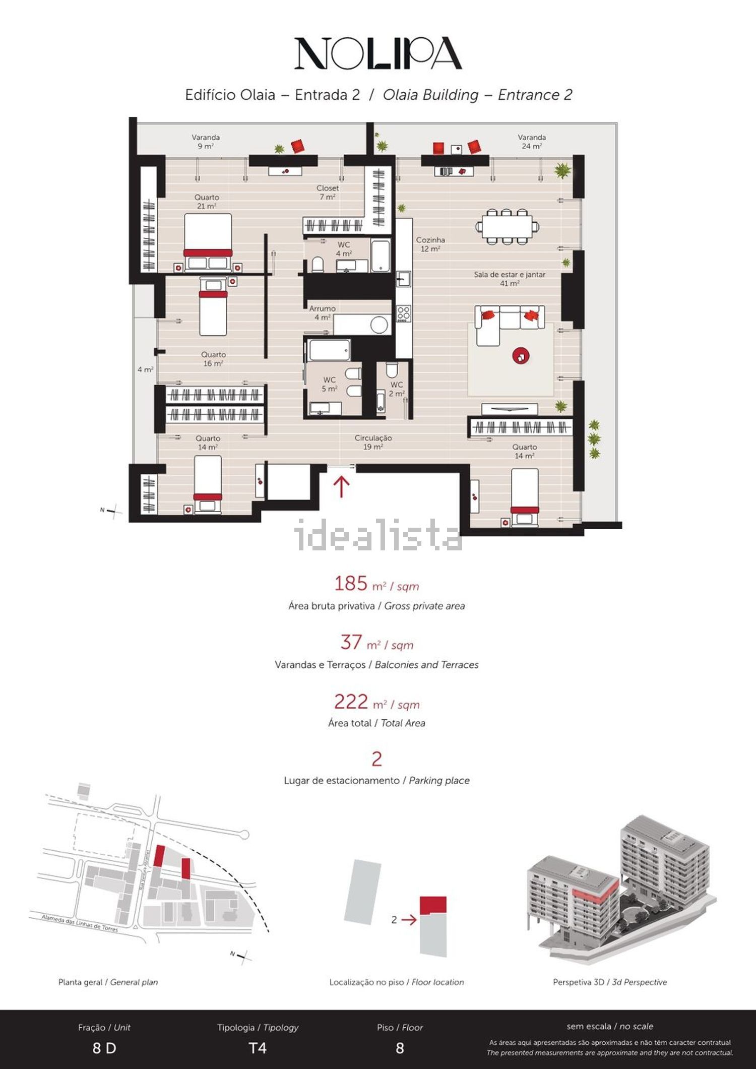 公寓 t4出售在Alameda das Linhas de Torres, 20 - 平面图