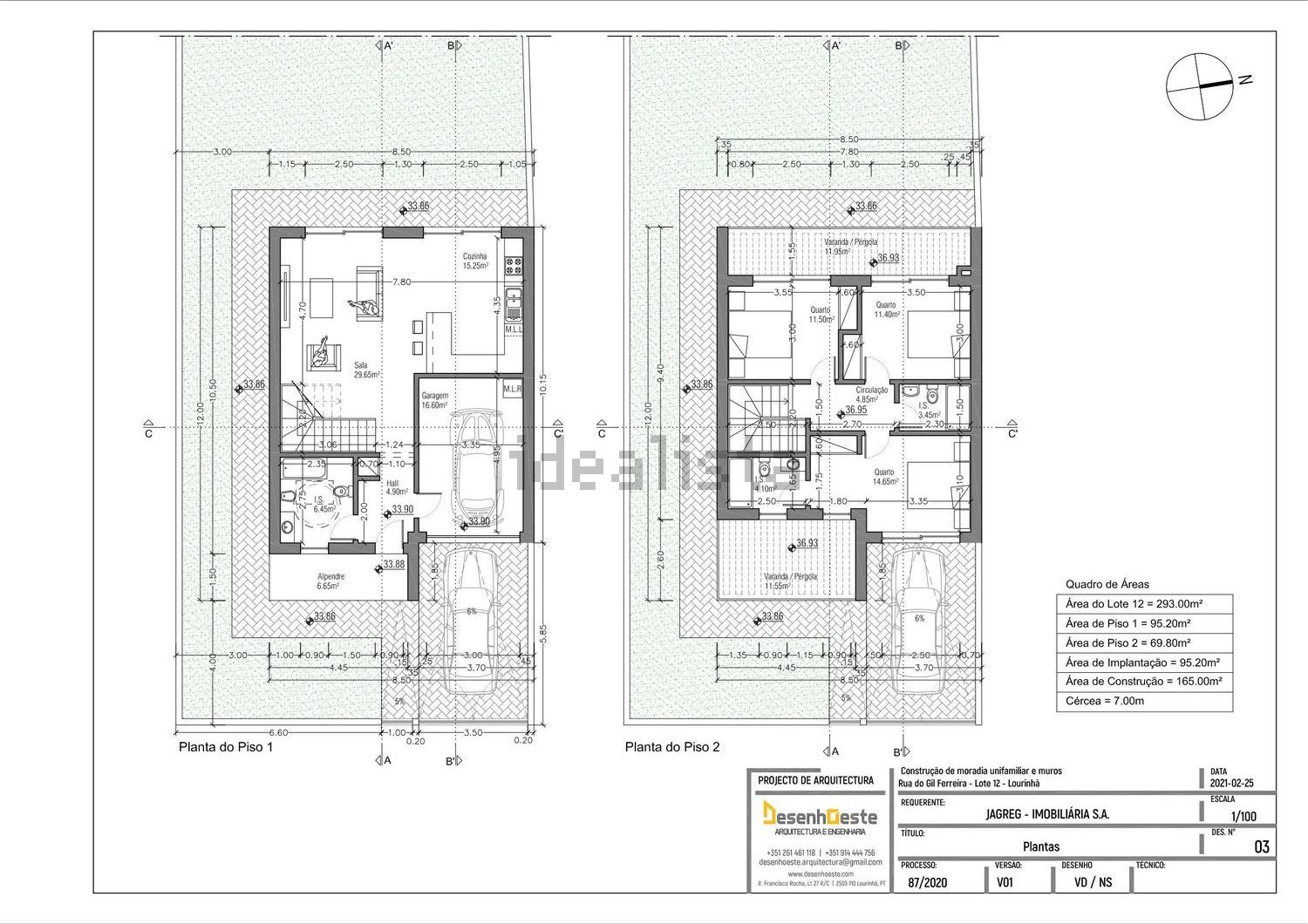 双拼别墅出售在Rua do Gil Ferreira 7 -, 12 - 平面图