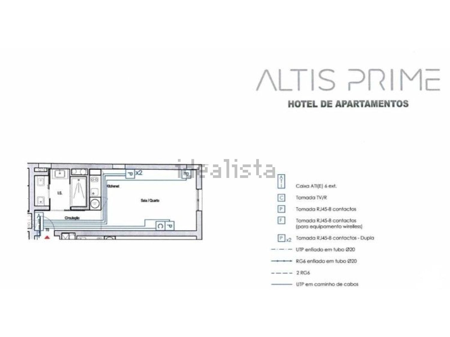 T0（单人公寓）出售在Rua Rodrigo da Fonseca, 4 - 平面图