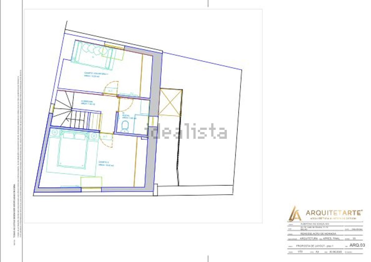 双拼别墅出售在Avenida Doutor Leão de Oliveira - 平面图