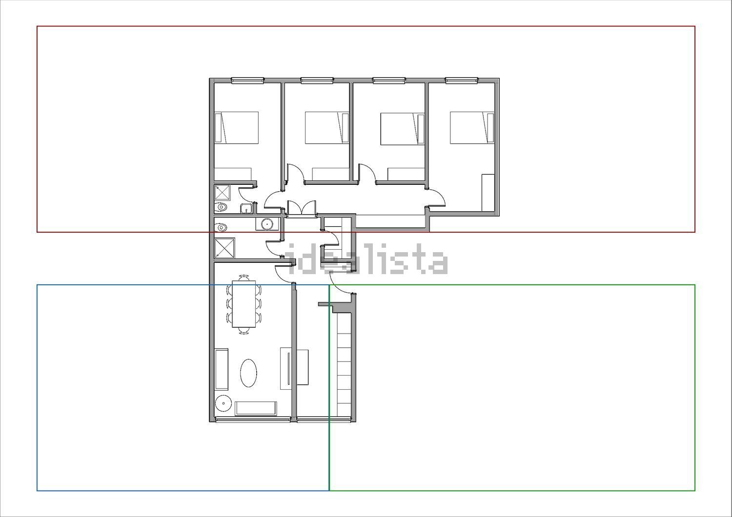 出租公寓 t4在Largo Ana de Castro Osório, 10 - 平面图