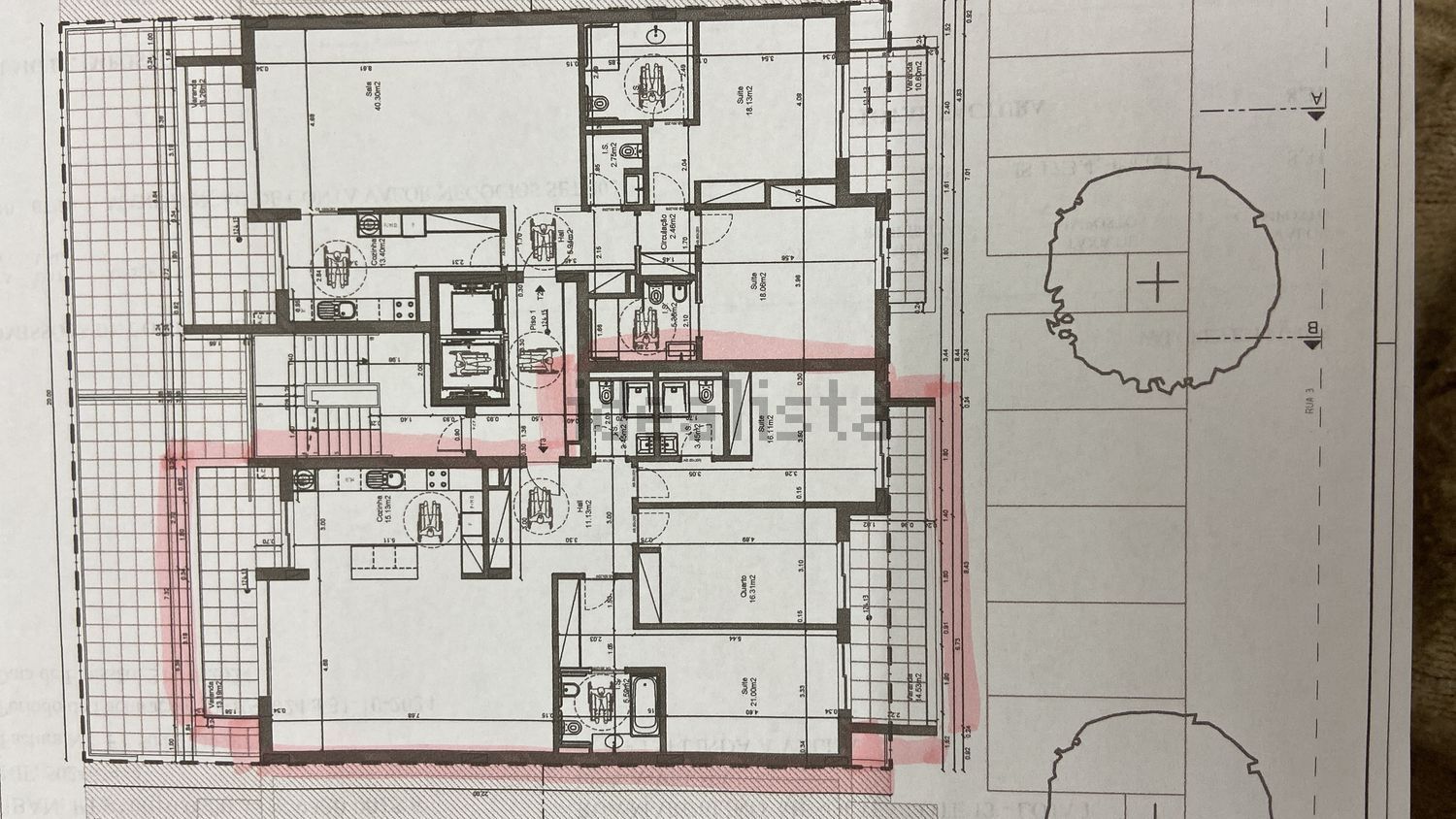 出租公寓 t3在Rua Armando Caldas, 18 - 平面图
