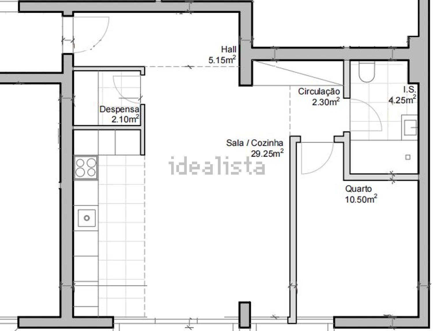 公寓 t1出售在Avenida Tenente Valadim - 平面图
