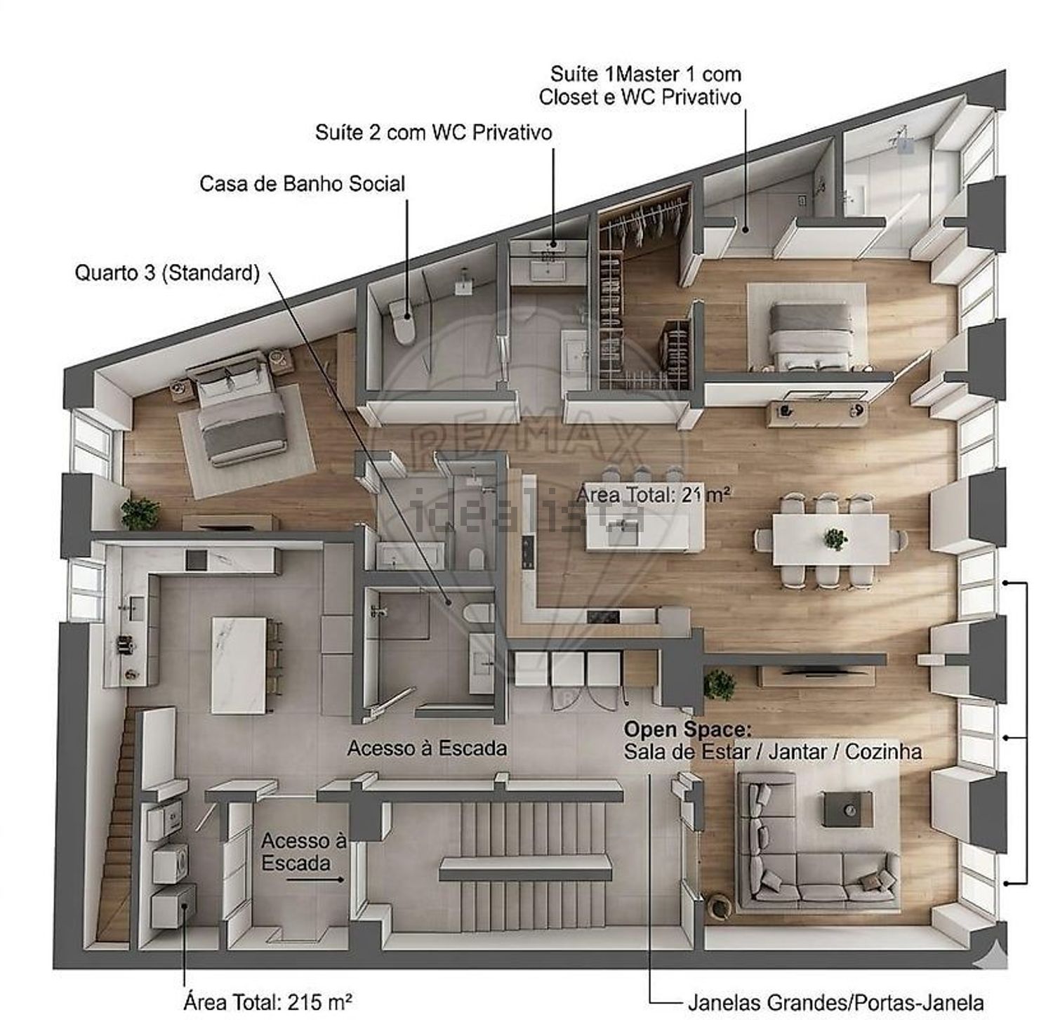 公寓 t4出售在Rua de São Bento - 平面图