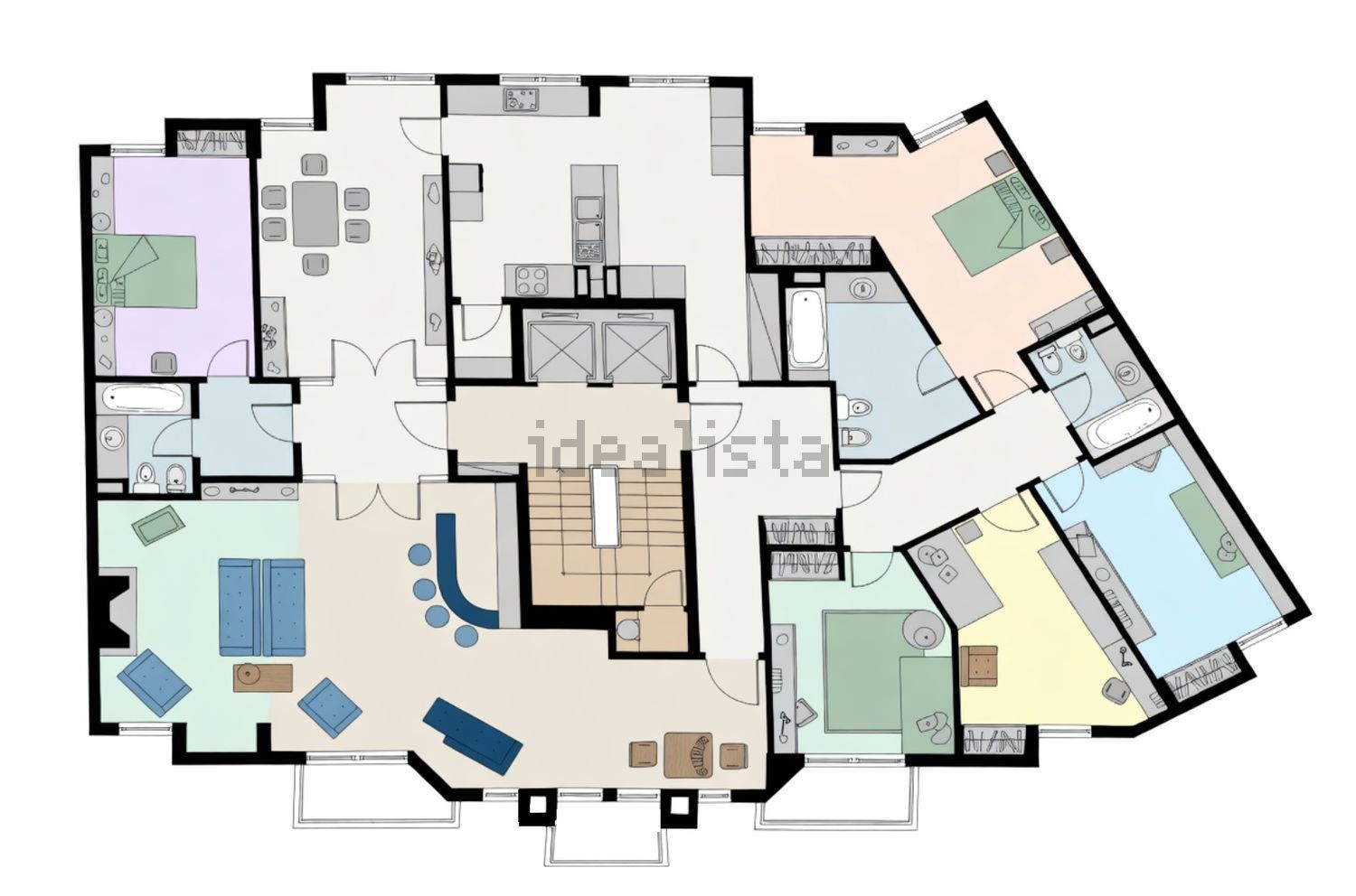 公寓 t6出售在Rua José Afonso, 10 - 平面图