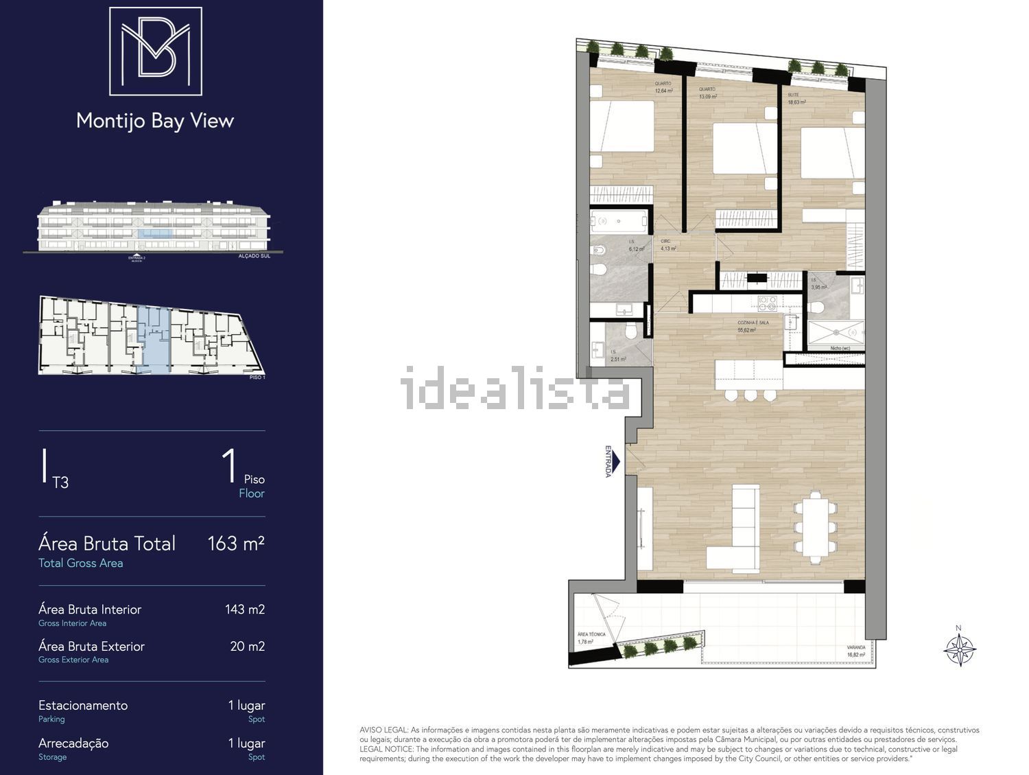 公寓 t3出售在Rua António Semedo, 1 - 平面图