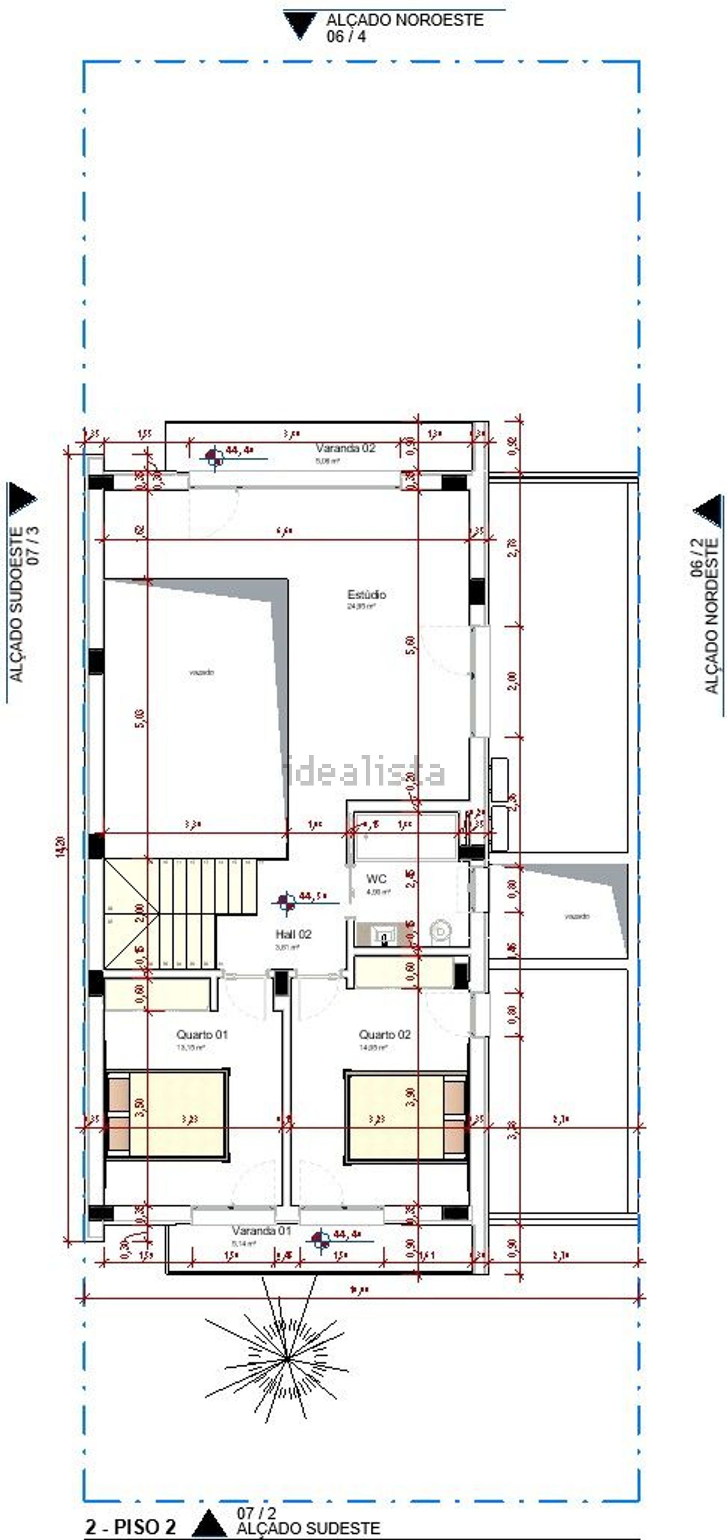 双拼别墅出售在Alameda de São Pedro - 平面图