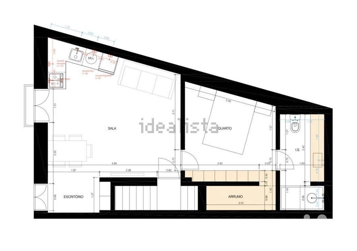 公寓 t1出售在Mouraria - Castelo - 平面图