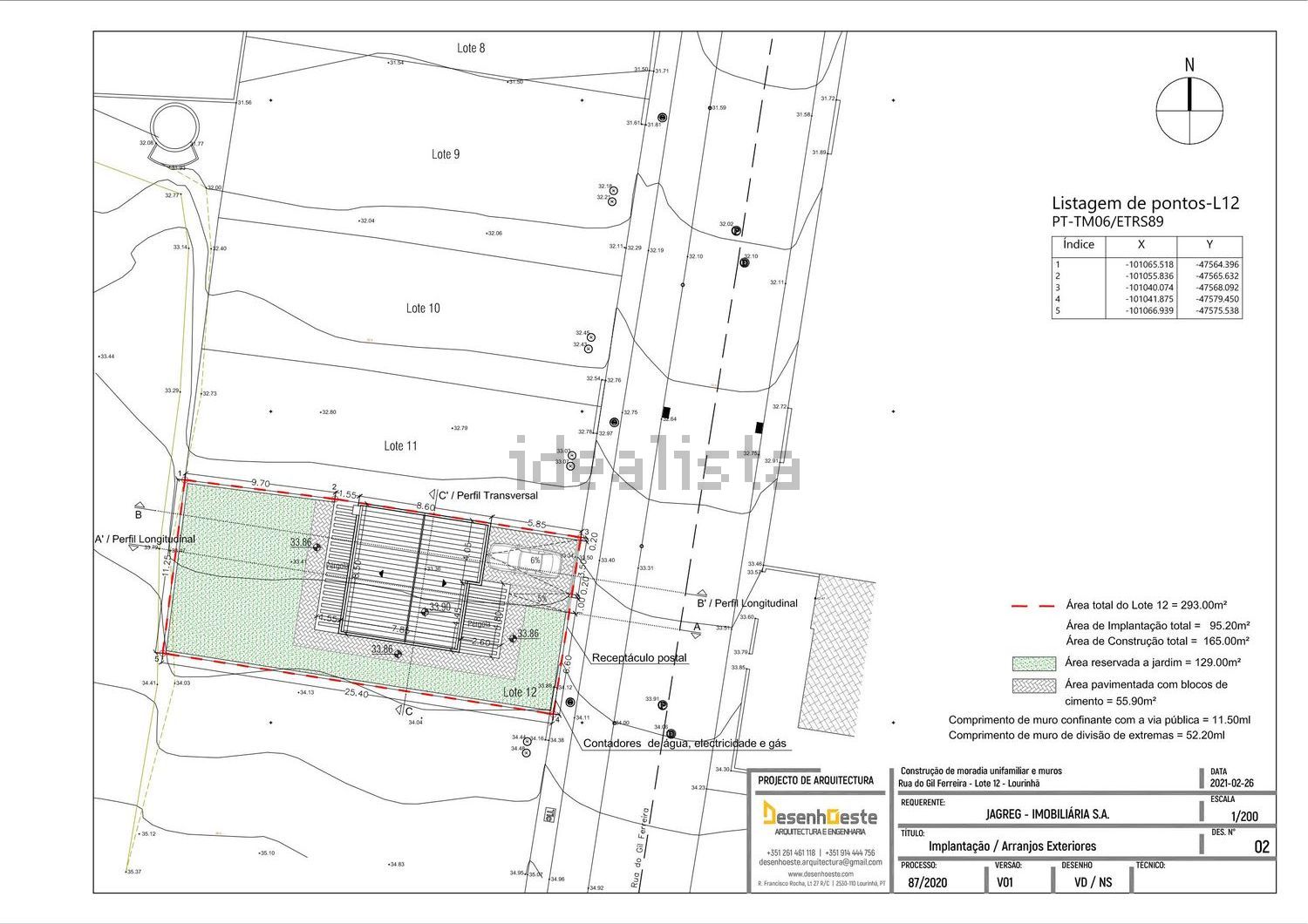 双拼别墅出售在Rua do Gil Ferreira 7 -, 12 - 平面图