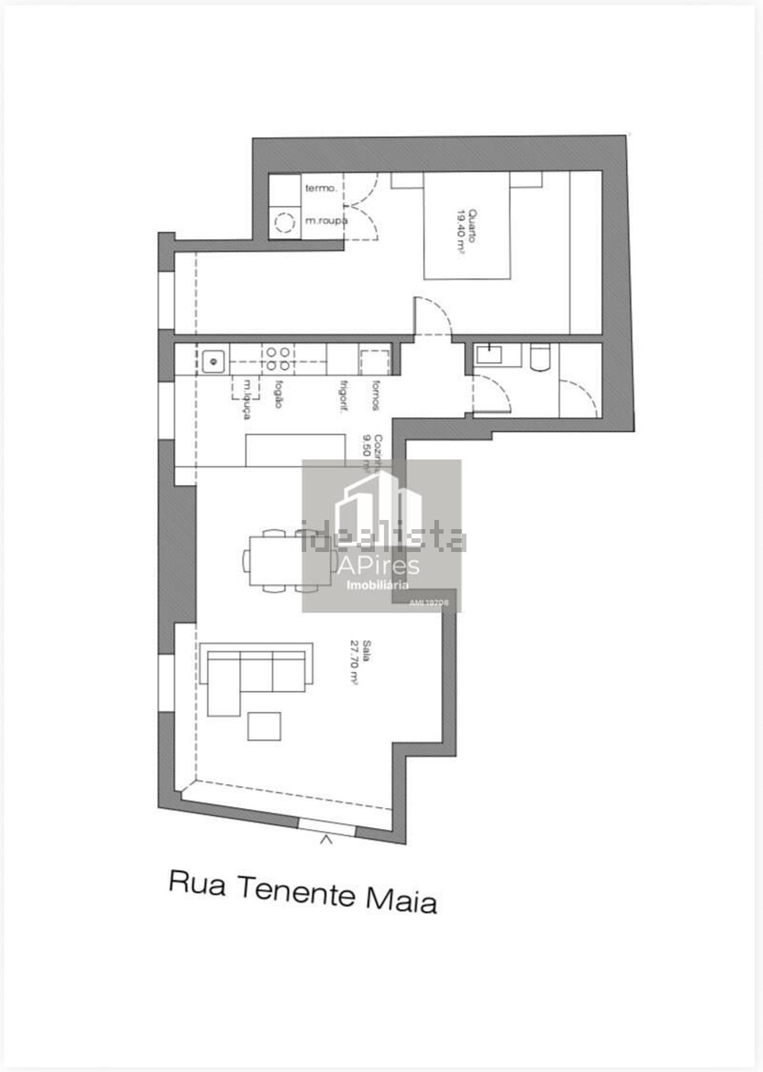 出租公寓 t1在Rua Tenente Maia s/n - 平面图