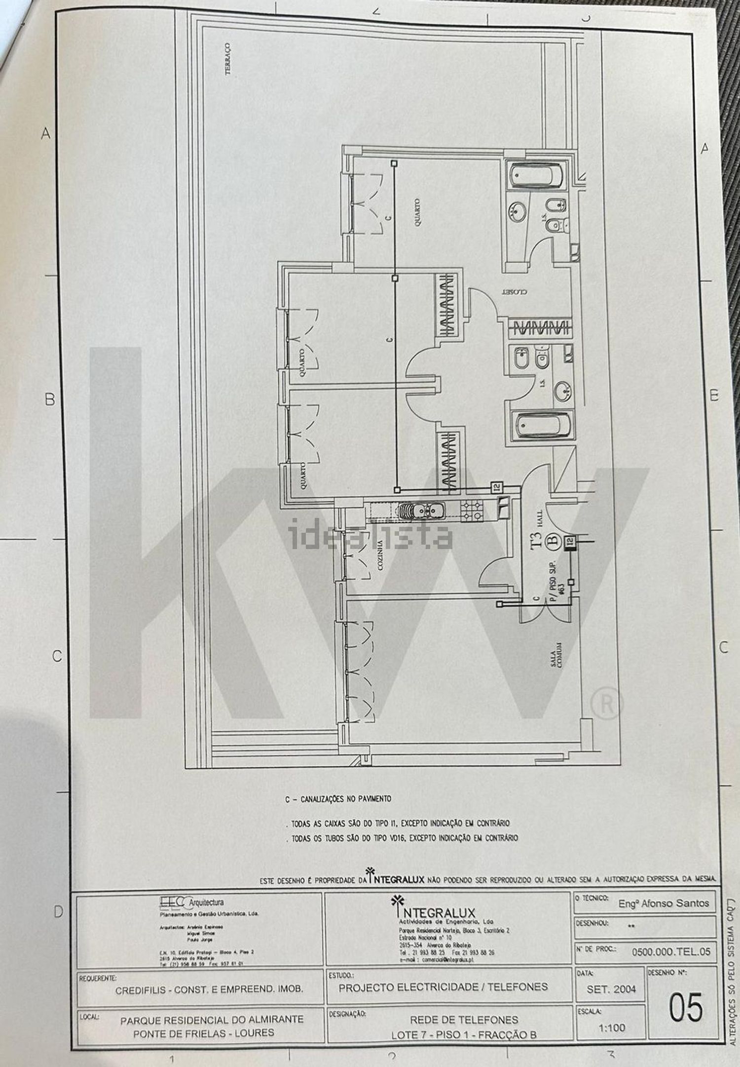 出租公寓 t3在Santo António dos Cavaleiros e Frielas - 平面图