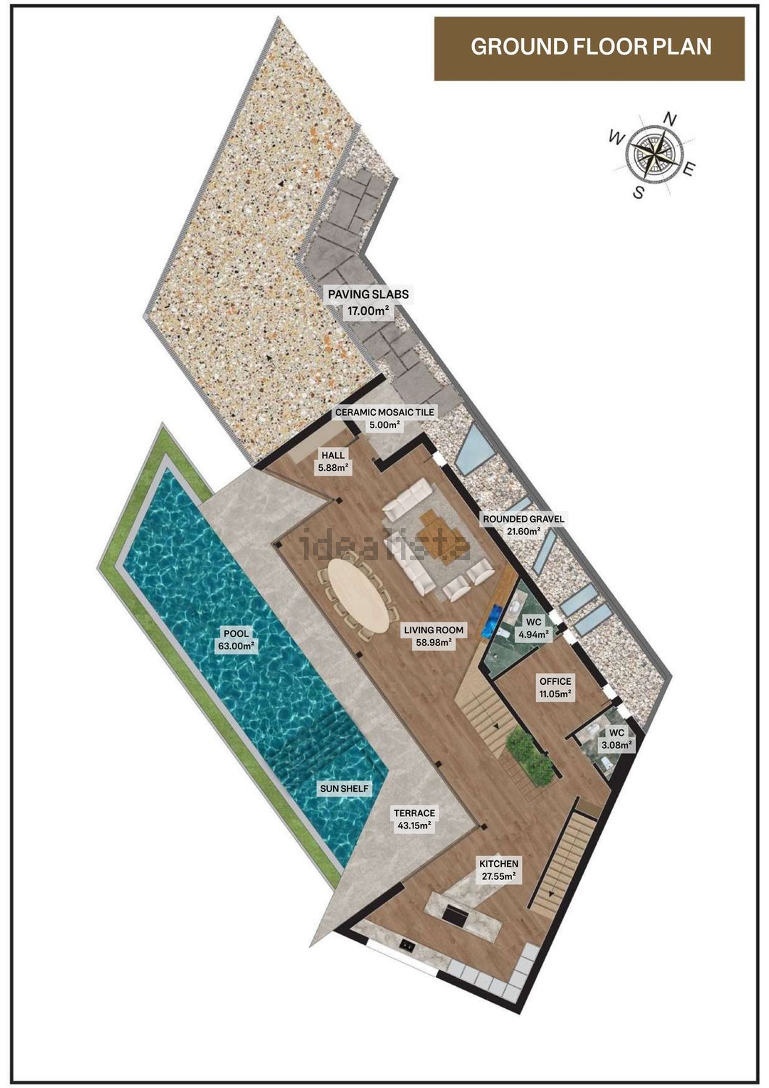小楼房或独栋别墅出售在Rua Maria Inês Massano - 平面图