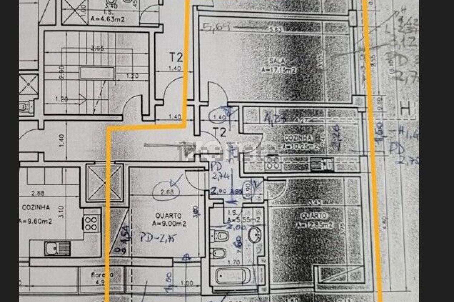 公寓 t2出售在Rua Pedro Lemos, 8 - 平面图