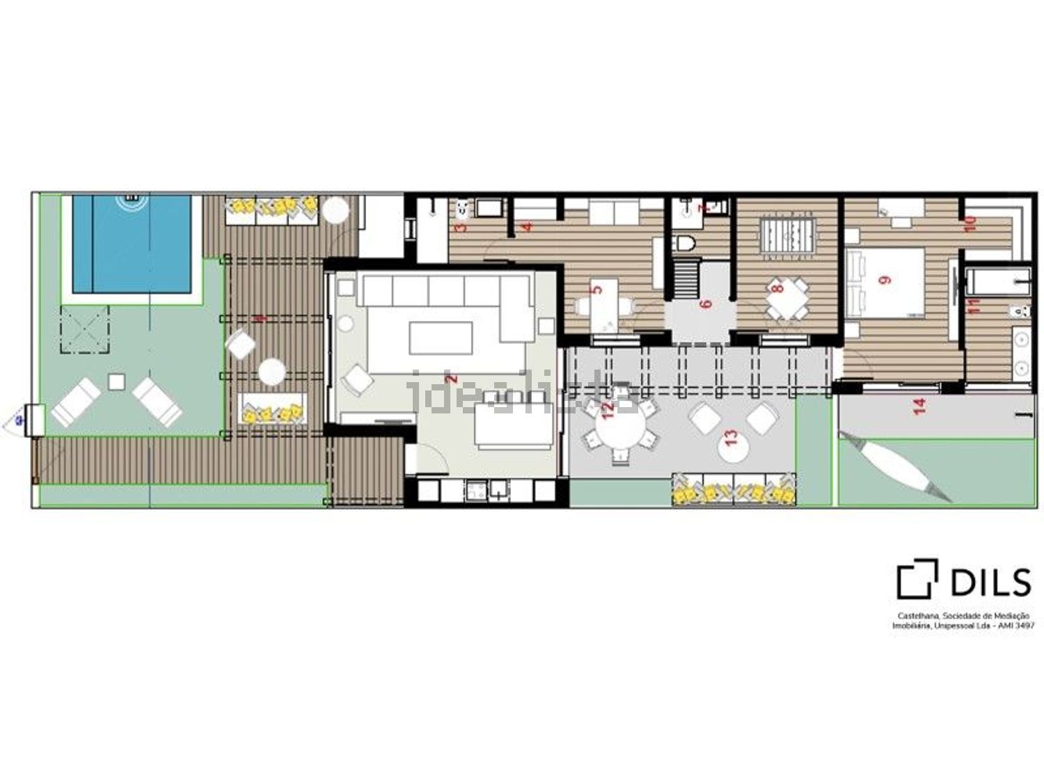 双拼别墅出售在Rua da Eira - 平面图